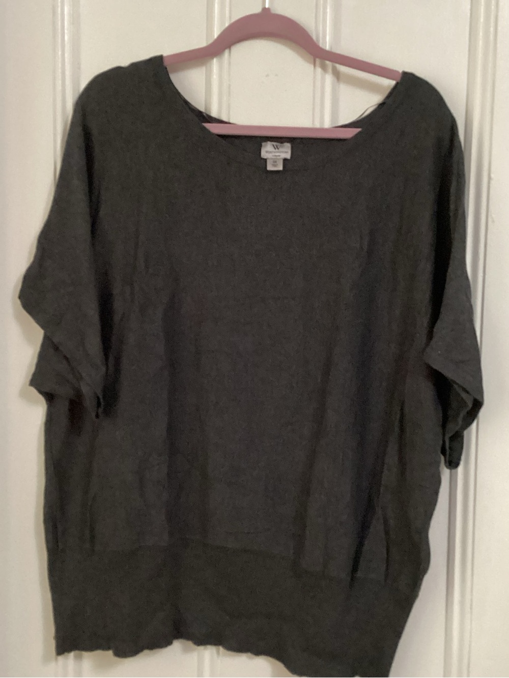 Worthington Charcoal Gray Oversized Knit Sweatshirt